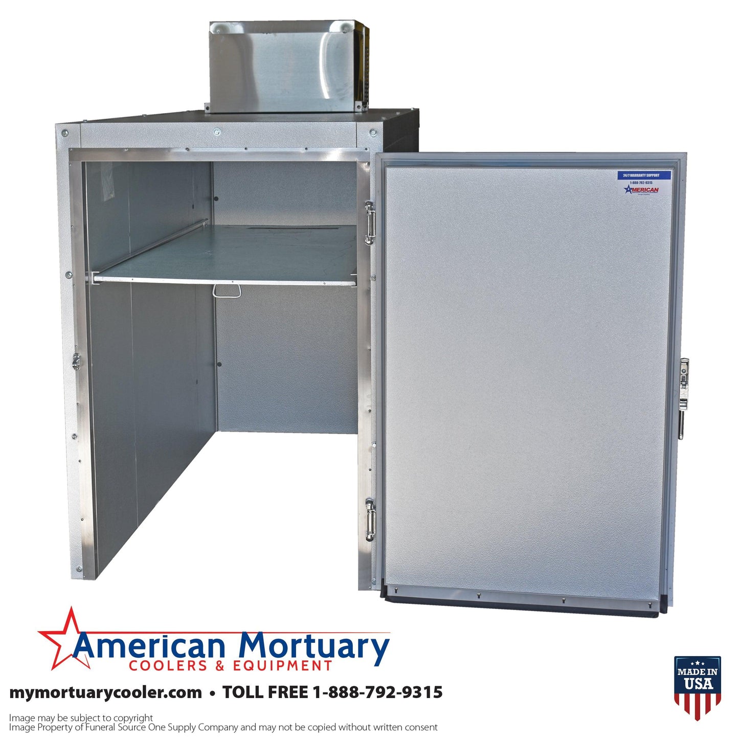 Oversized 2 Body Cot Roll-In Mortuary Cooler AMC Model #2BRX