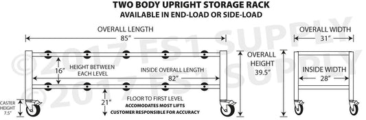 Drawing Of American Mortuary Cooler Rack Specifications - DO NOT COPY