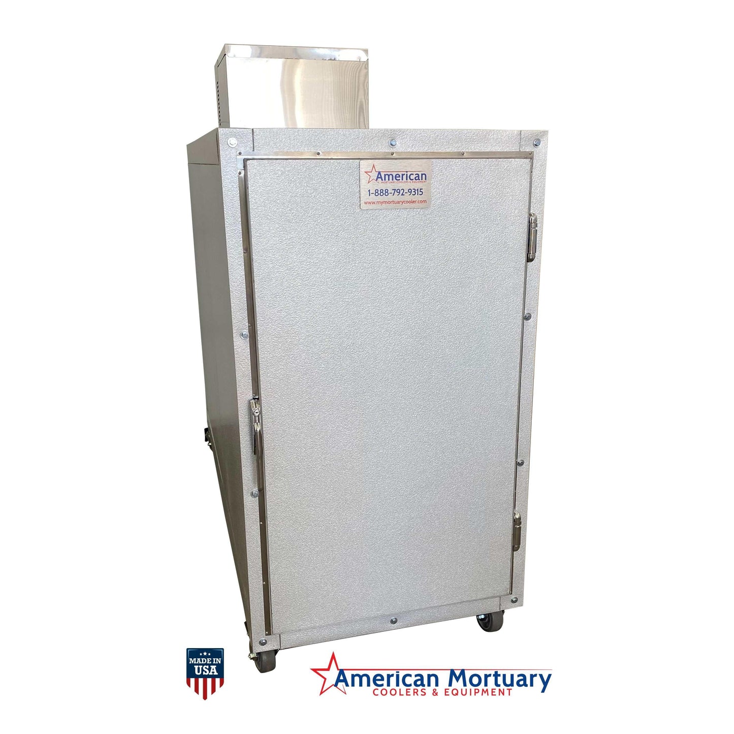 3 Body Mortuary Cooler AMC Model #3B with Interior Rolling Rack