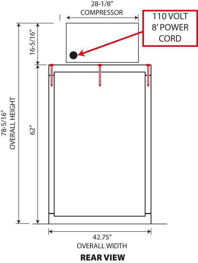 Drawing of 3 tier mortuary freezer - DO NOT COPY