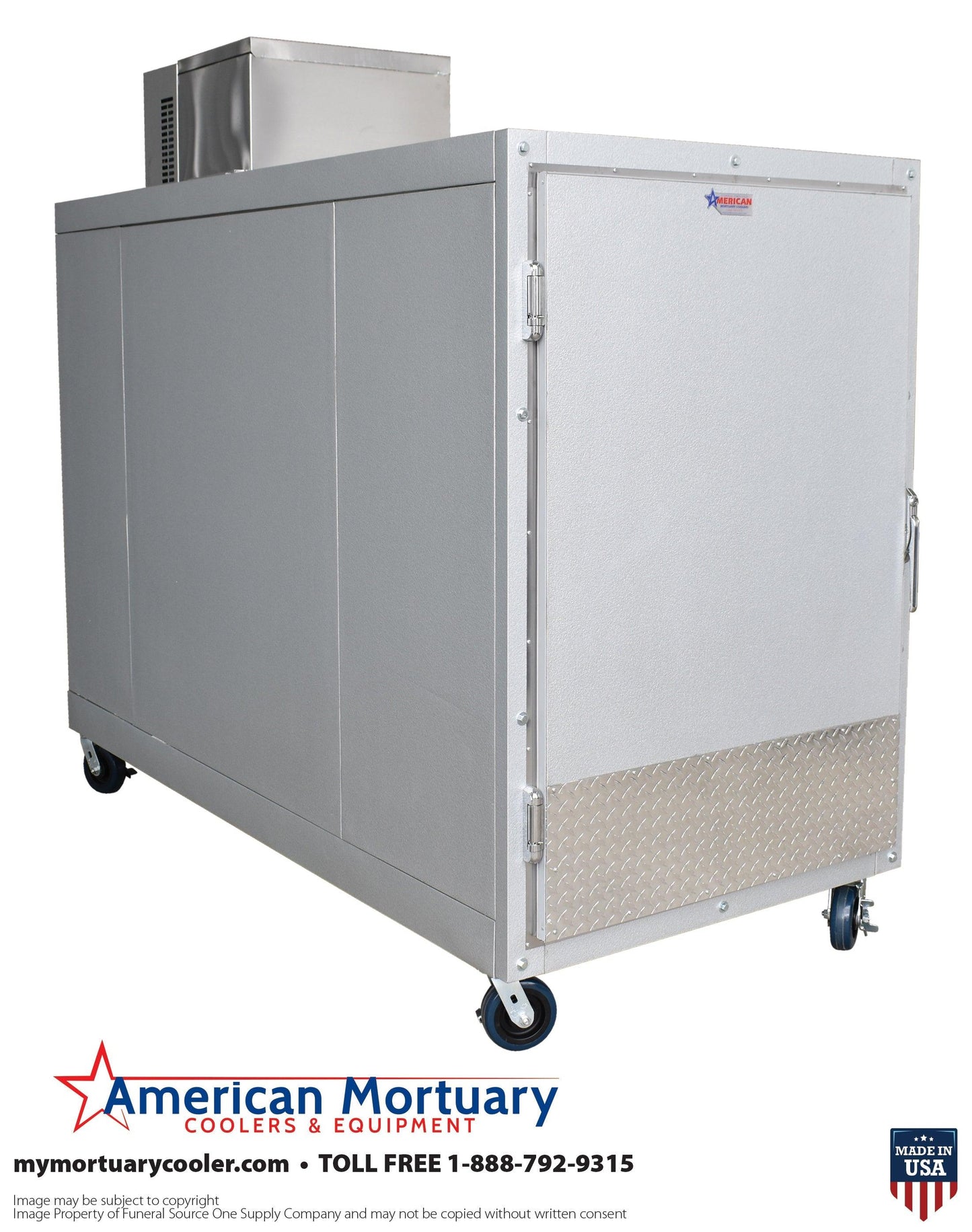 3 Body Oversized Mortuary Cooler with Interior Rolling Rack  Model# 3BX