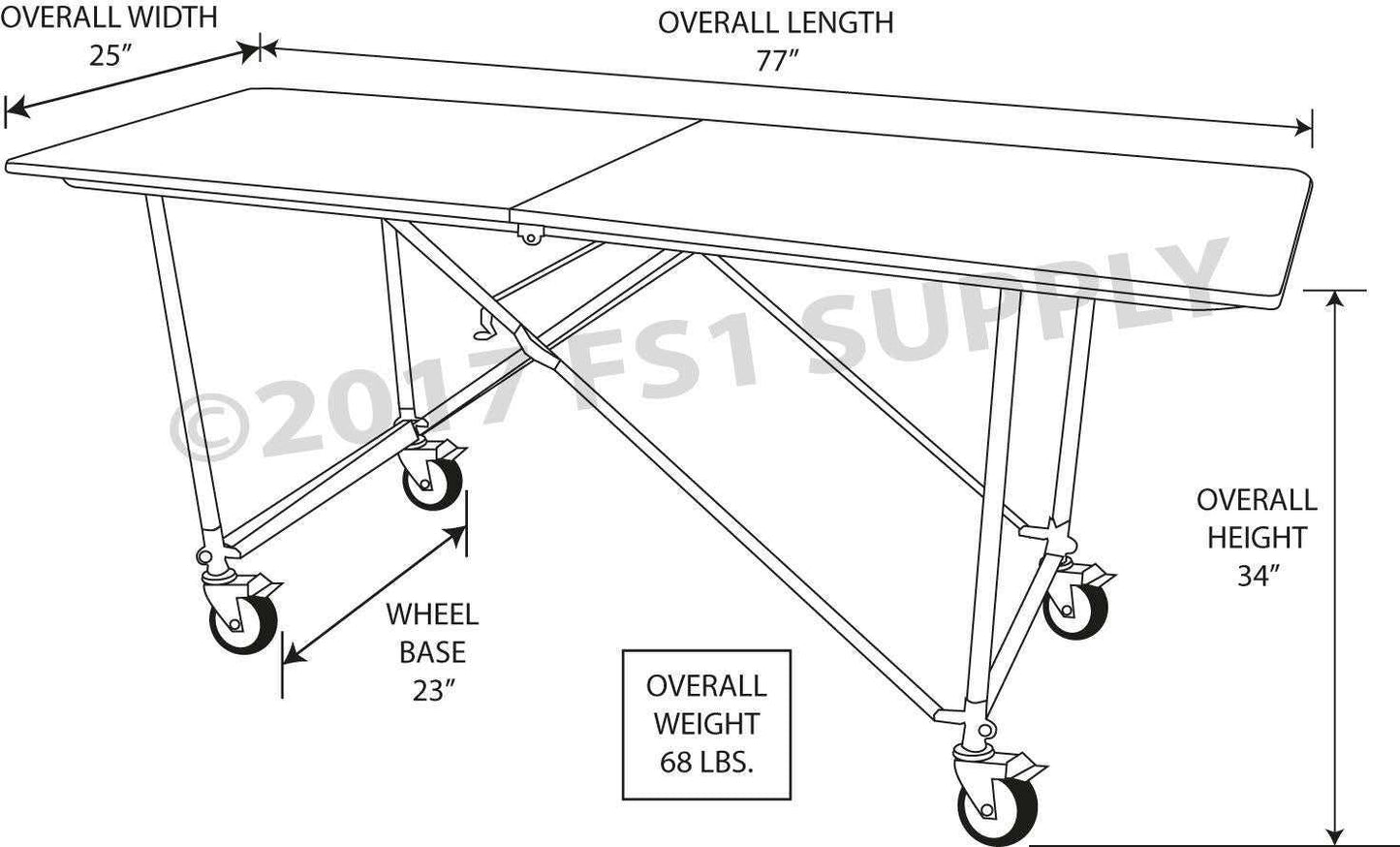 Schematics of Folding Table