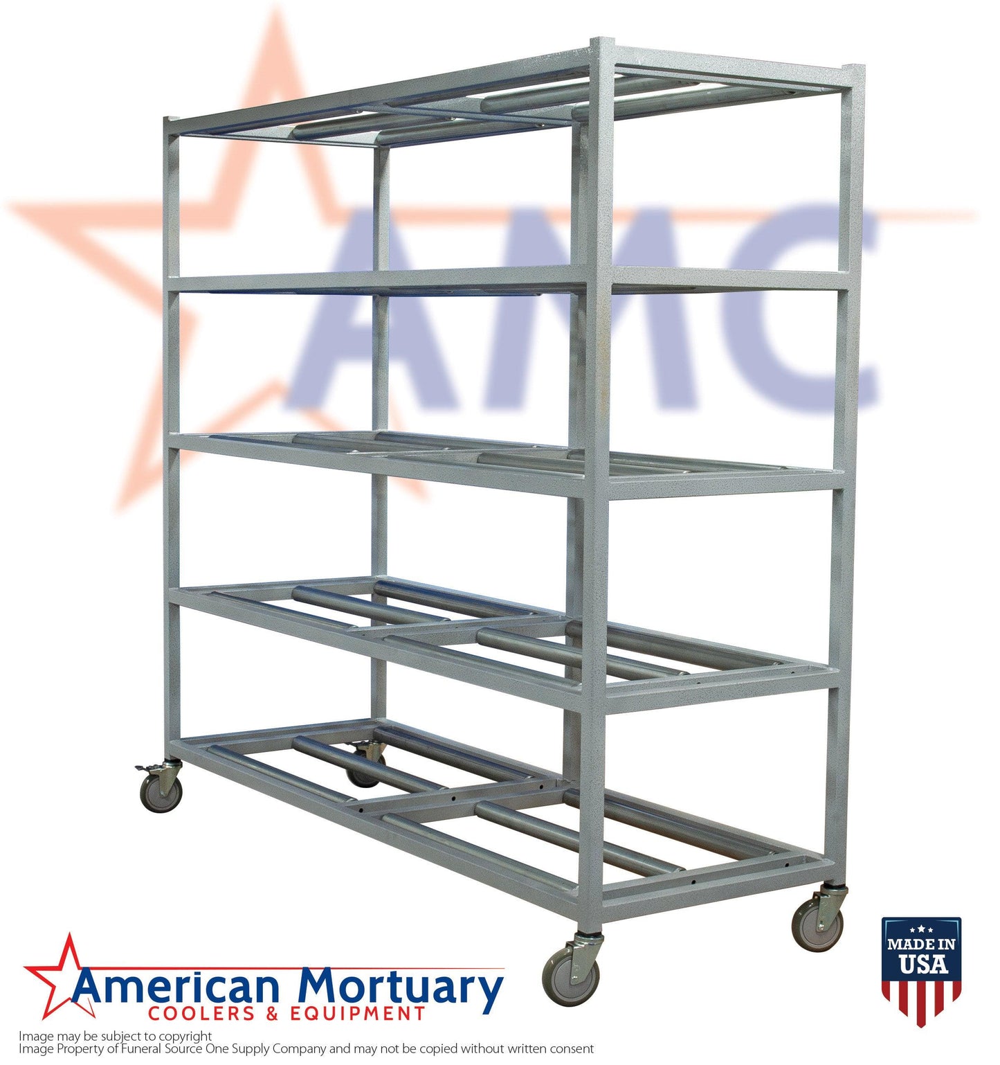 5-Tier Side Loading Mortuary Rack Model#5TR-SL