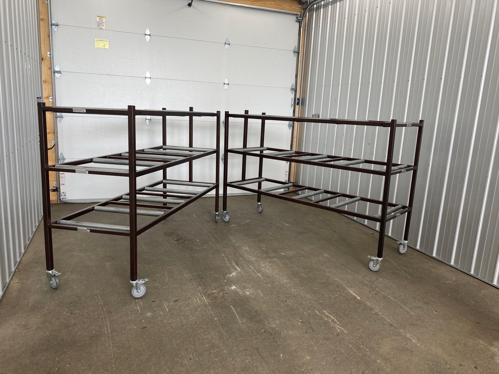 Close Up Image of 3-Tier End Loading Mortuary Racks