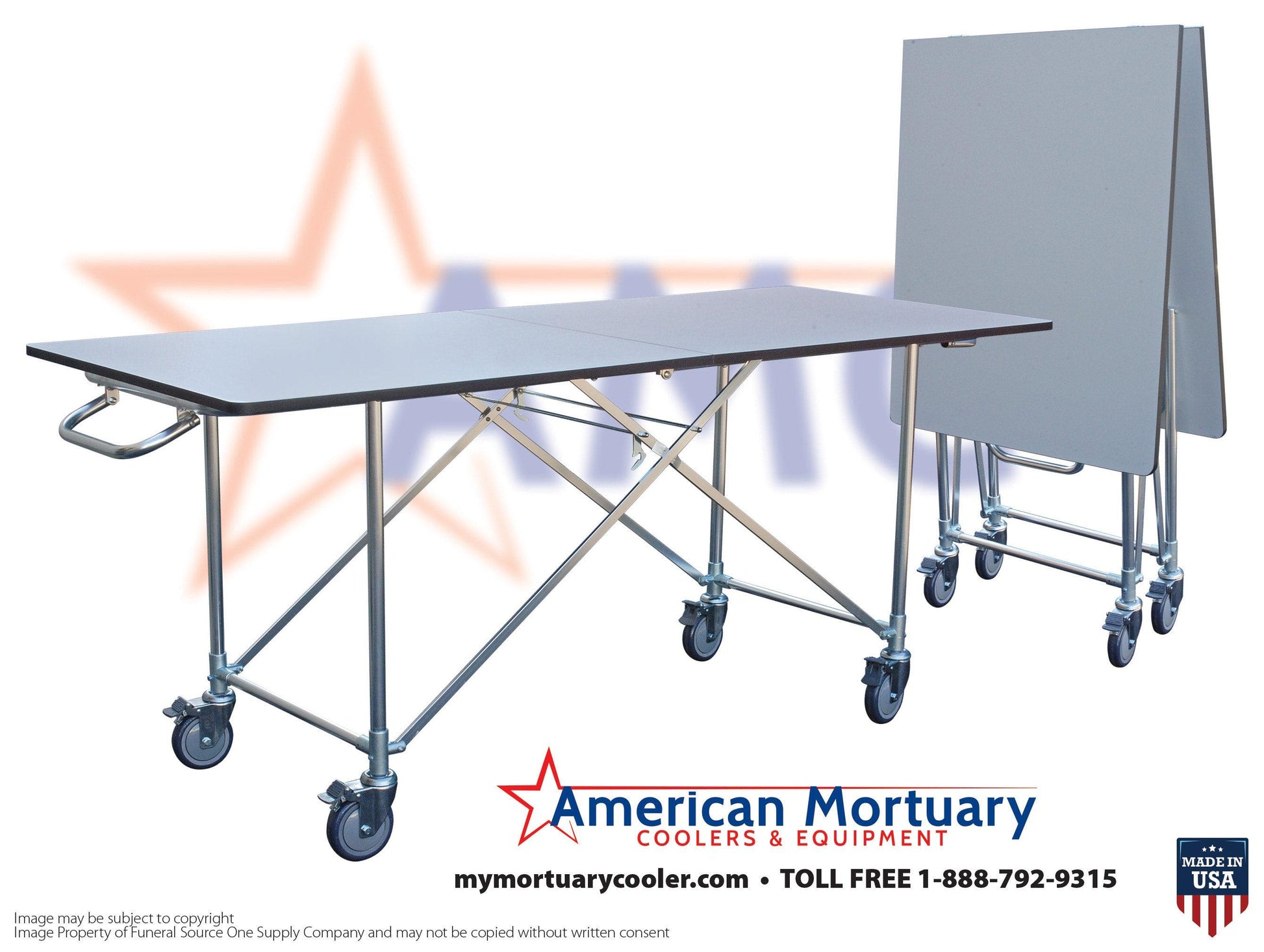 Embalming table + 1 Xl dressing table + 1 standard dressing table (Combo Pack) -  American Mortuary Coolers Powered by Funeral Source One Supply Company 