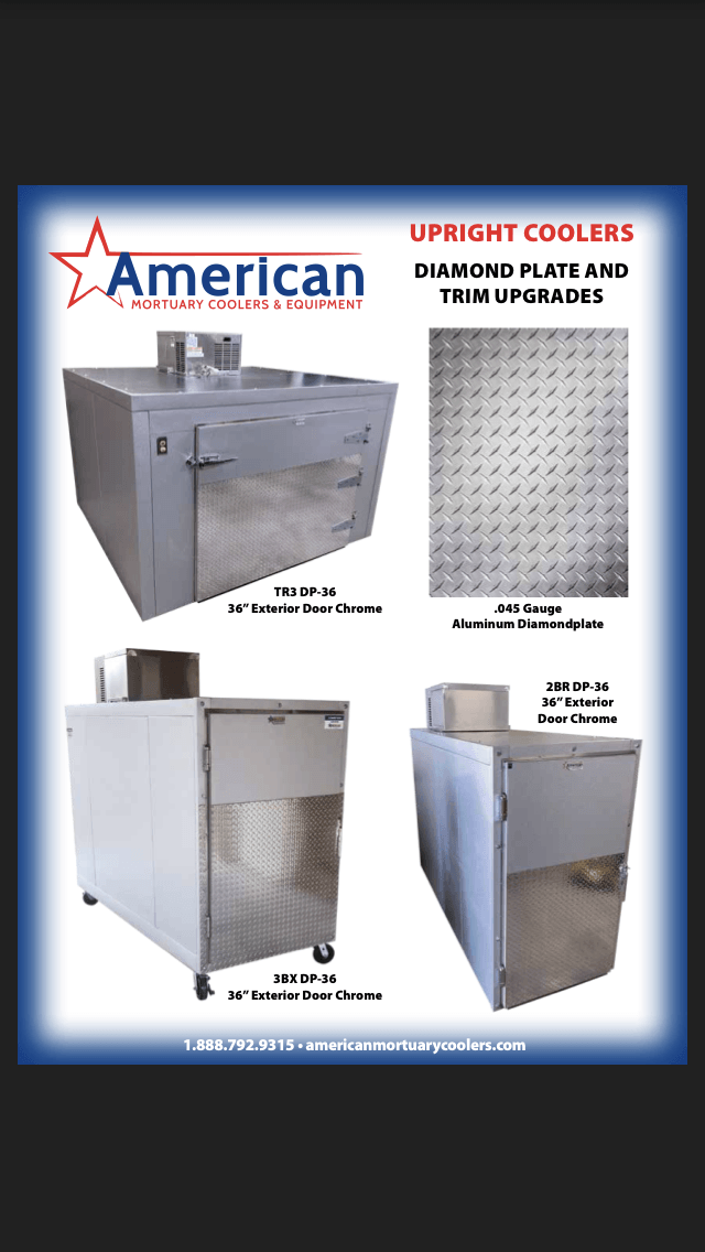 Triple Cot Roll-In Mortuary Cooler AMC Model #TR3