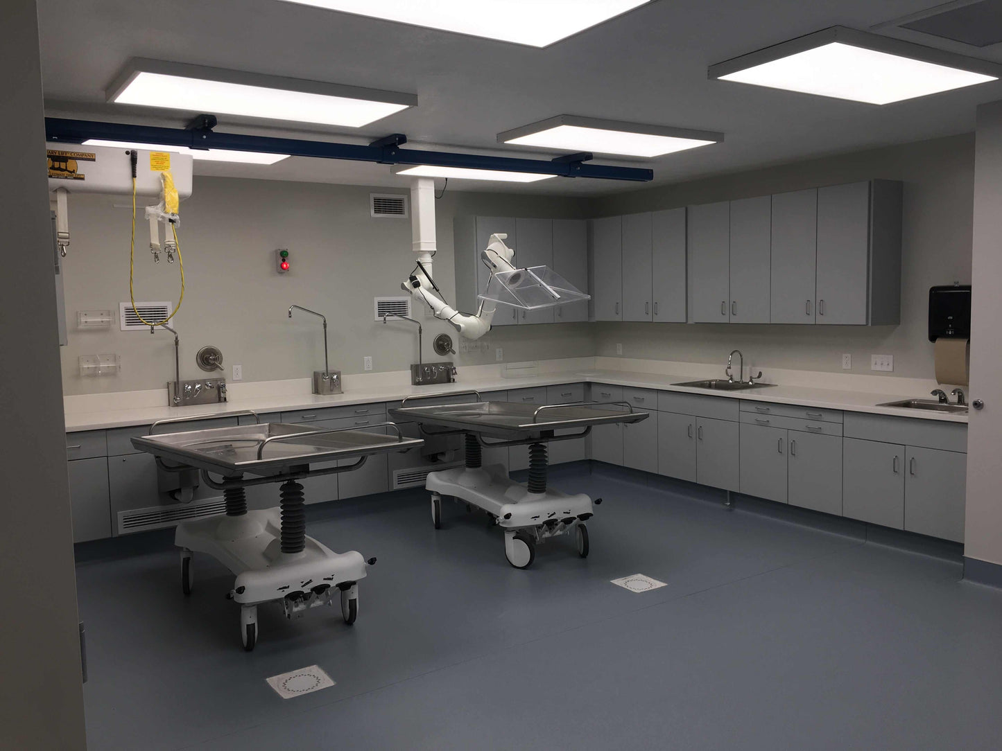 Embalming Tables in Morgue Setting